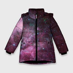 Куртка зимняя для девочки Birth and death of stars, цвет: 3D-черный