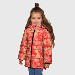 Куртка зимняя для девочки Оранжевый камуфляж, цвет: 3D-черный — фото 2