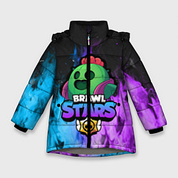 Куртка зимняя для девочки Brawl Stars SPIKE, цвет: 3D-светло-серый