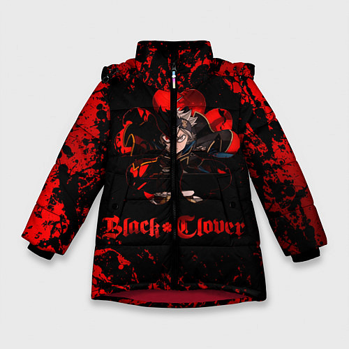 Зимняя куртка для девочки Черный Клевер Черный Бык 8 / 3D-Красный – фото 1