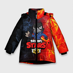 Куртка зимняя для девочки BRAWL STARS:CROW, цвет: 3D-черный