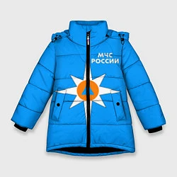 Куртка зимняя для девочки МЧС России, цвет: 3D-черный