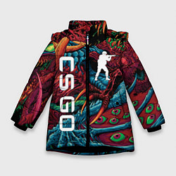 Куртка зимняя для девочки CS GO, цвет: 3D-черный