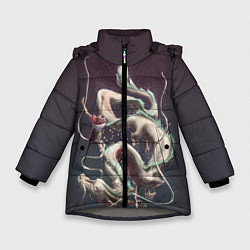 Куртка зимняя для девочки Унесённые призраками, цвет: 3D-светло-серый