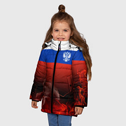 Куртка зимняя для девочки Россия огонь, цвет: 3D-светло-серый — фото 2