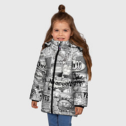 Куртка зимняя для девочки COMICS ART, цвет: 3D-черный — фото 2