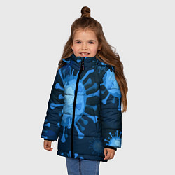 Куртка зимняя для девочки Сorona virus infection, цвет: 3D-черный — фото 2