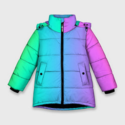 Куртка зимняя для девочки РАЗНОЦВЕТНЫЙ ГРАДИЕНТ, цвет: 3D-черный