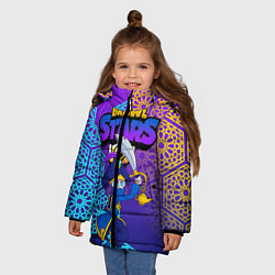 Куртка зимняя для девочки MORTIS BRAWL STARS, цвет: 3D-светло-серый — фото 2