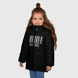 Куртка зимняя для девочки Alone, цвет: 3D-черный — фото 2