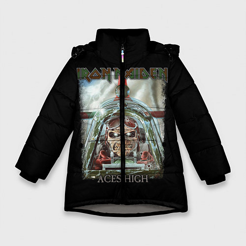 Зимняя куртка для девочки Iron Maiden / 3D-Светло-серый – фото 1