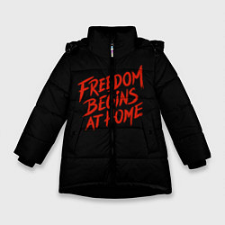 Куртка зимняя для девочки Freedom, цвет: 3D-черный