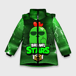 Куртка зимняя для девочки Brawl Stars SPIKE, цвет: 3D-черный