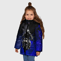 Куртка зимняя для девочки МОТОЦИКЛЫ, цвет: 3D-черный — фото 2
