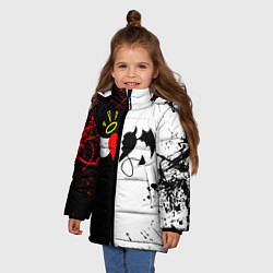 Куртка зимняя для девочки Payton Moormeier спина, цвет: 3D-черный — фото 2