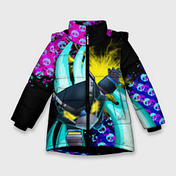 Куртка зимняя для девочки BRAWL STARS MECHA CROW, цвет: 3D-черный