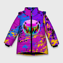 Куртка зимняя для девочки Такеши 6ix9ine, цвет: 3D-черный