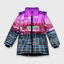 Куртка зимняя для девочки HOTLINE MIAMI 2, цвет: 3D-черный