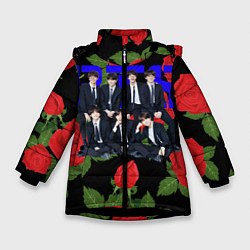 Куртка зимняя для девочки BTS Roses Black, цвет: 3D-черный
