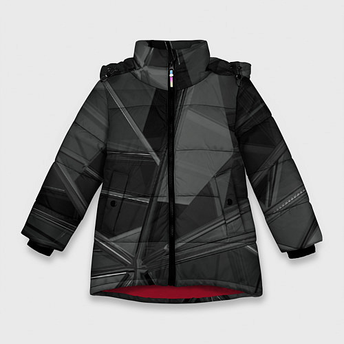 Зимняя куртка для девочки Stone Black / 3D-Красный – фото 1