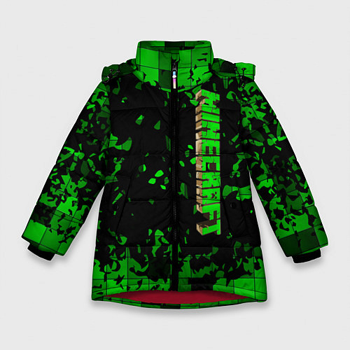 Зимняя куртка для девочки Minecraft / 3D-Красный – фото 1