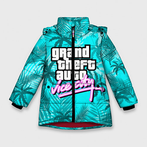 Зимняя куртка для девочки GTA VICE CITY / 3D-Красный – фото 1