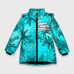 Куртка зимняя для девочки GTA V, цвет: 3D-черный