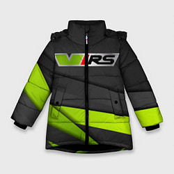 Куртка зимняя для девочки Skoda RS Z, цвет: 3D-черный