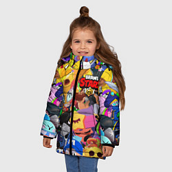 Куртка зимняя для девочки BRAWL STARS, цвет: 3D-черный — фото 2