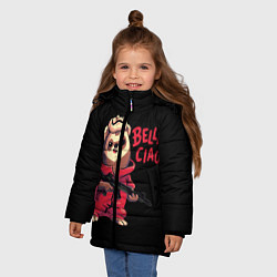 Куртка зимняя для девочки Bella Ciao, цвет: 3D-черный — фото 2