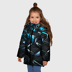 Куртка зимняя для девочки ТЕКСТУРА, цвет: 3D-черный — фото 2