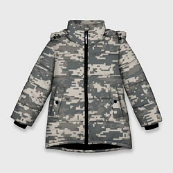 Зимняя куртка для девочки Цифровой камуфляж