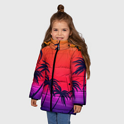 Куртка зимняя для девочки Очеровательный закат, цвет: 3D-черный — фото 2