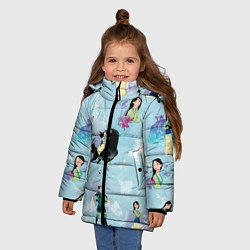Куртка зимняя для девочки Mulan Pattern, цвет: 3D-черный — фото 2