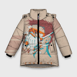 Куртка зимняя для девочки Коронавирус covid 19, цвет: 3D-светло-серый
