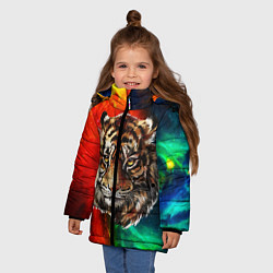Куртка зимняя для девочки Cosmo Tiger, цвет: 3D-черный — фото 2
