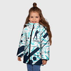 Куртка зимняя для девочки CS GO КС ГО, цвет: 3D-светло-серый — фото 2