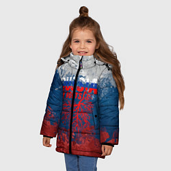 Куртка зимняя для девочки Russia my roots, цвет: 3D-черный — фото 2