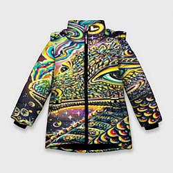Куртка зимняя для девочки ИМПРЕССИОНИЗМ, цвет: 3D-черный
