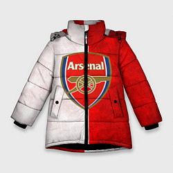 Куртка зимняя для девочки FC Arsenal 3D, цвет: 3D-черный