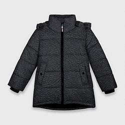 Куртка зимняя для девочки Текстура черная кожа рельеф, цвет: 3D-черный