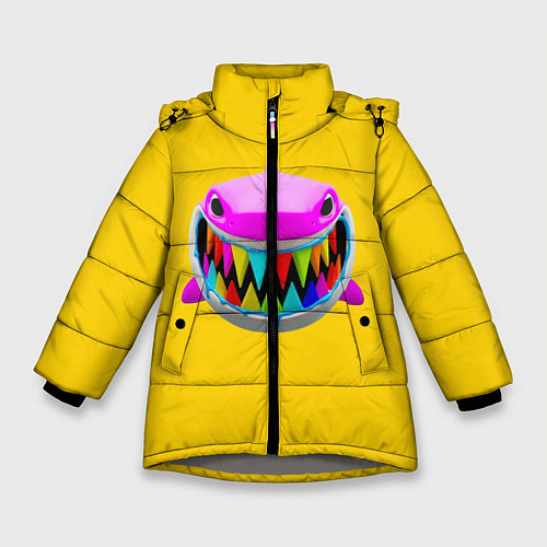 Зимняя куртка для девочки 6IX9INE 69 SHARK НА СПИНЕ / 3D-Светло-серый – фото 1