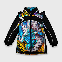 Куртка зимняя для девочки Venum, цвет: 3D-черный