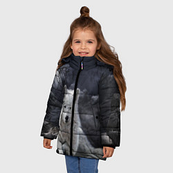 Куртка зимняя для девочки БЕЛЫЙ ВОЛК D, цвет: 3D-черный — фото 2