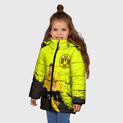 Куртка зимняя для девочки Марко Ройс, цвет: 3D-черный — фото 2