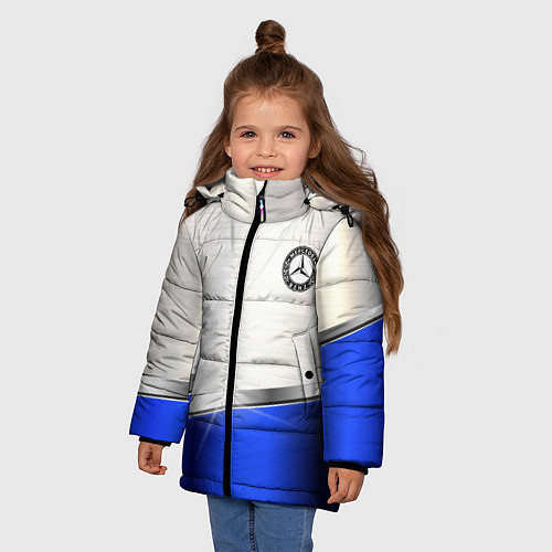 Зимняя куртка для девочки MERCEDES-BENZ / 3D-Светло-серый – фото 3