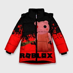 Куртка зимняя для девочки Roblox Piggy, цвет: 3D-черный