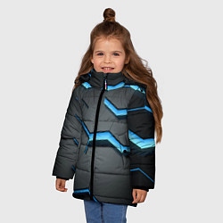 Куртка зимняя для девочки 3D Плиты, цвет: 3D-красный — фото 2