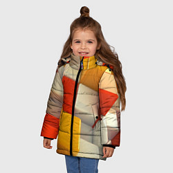 Куртка зимняя для девочки КУБЫ 3D, цвет: 3D-черный — фото 2