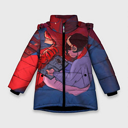 Куртка зимняя для девочки Коронавирус, цвет: 3D-черный